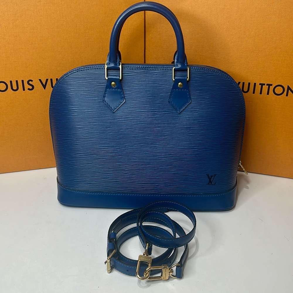 Louis Vuitton Blue Epi Alma Bag